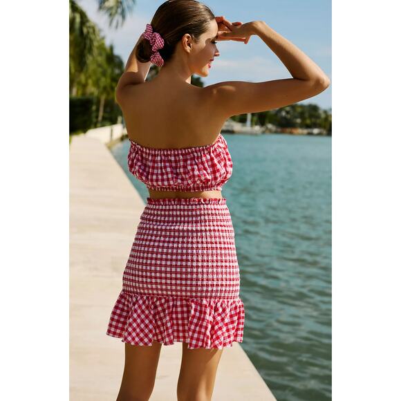 NWT Anthropologie MABLE Gingham Smocked Skirt Set - Large - Picture 1 of 4